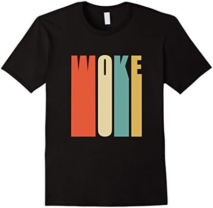 Mens Woke AF Shirt - Extremely Woke T-Shirt in Retro 60s Style XL Black