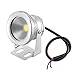 LemonBest® 10w 12v Silver LED Underwater Flood Light IP67 Water-Resistant Landscape Fountain Lamp (Warm White)
