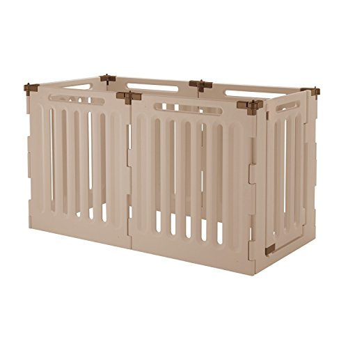 Richell Convertible Indoor/Outdoor Pet Playpen, Large, Soft Tan/Mocha
