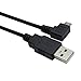 CableDeconn Left 90 Degree Angled Micro USB B Male to USB A Male Data Charge Cable