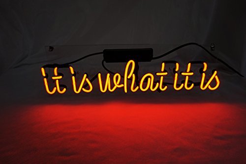 It Is What It is 17.7" x 5.9" Led Neon Light Sign Cool Lamp Light Home Decor for Bedroom Beer Pub Hotel Beach Cocktail Recreational Game Room