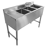 DuraSteel 3 Compartment Stainless Steel Bar Sink