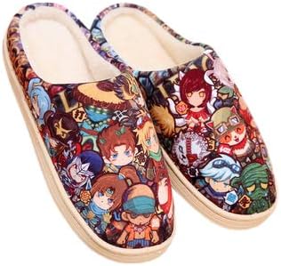 Winter Slippers Cosplay Anime League of Legends Printing Shoes Home Plush Warm Anti-Slip Indoor/Outdoor Slipper