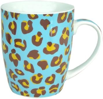 Zrike Brands Leopard Mug, Blue, Set of 4