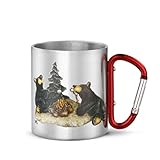 Campfire Memories Carabiner Silver Tone 10 Ounce Stainless Steel Metal Mug