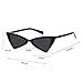 ADE WU Triangle Cat eye Sunglasses for Women Men Trendy Retro Glasses UV400 Protection (Black)