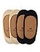 VERO MONTE 4 Pairs Womens No Show Socks - Cotton Liner Socks (Black + Skin, 6-7.5) 440411