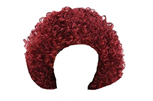Unisex Clown Wig Circus Funny Fancy Party Dress Accessory Afro Stag Do Fun Joker (Deep Red) - Thumbnail 2
