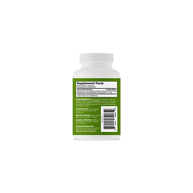 Dr. Amy Myers Astaxanthin 12mg, 60 Softgels Antioxidant Carotenoid Supplement for Healthy