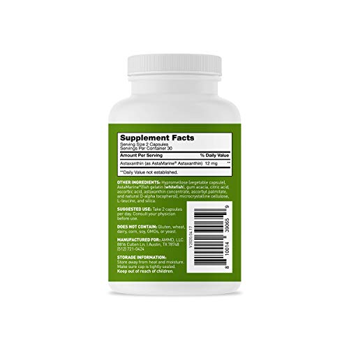 Dr. Amy Myers Astaxanthin 12mg, 60 Softgels Antioxidant Carotenoid