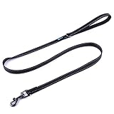 Max and Neo Small Dog Reflective Nylon Dog Leash - We Donate a Leash to a Dog Rescue for Every Leash Sold (BLACK, 4 FT x 5/8