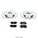 Power Stop K4569 Rear Z23 Carbon Fiber Brake Pads with Drilled and Slotted Brake Rotors Kit For 2008-2012 Town & Country | 2008-2011 Grand Caravan | 2009-2012 Journey VW Routan