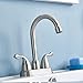 HOTIS HOME Brushed Nickel Bathroom Sink Faucet, 2 Handle 4 Inch Centerset Bathroom Faucet, 3 Hole Small Bathroom Sink Faucet with Supply Lines and Pop-up Drain, RV faucets for Camper Lavatory Vanity