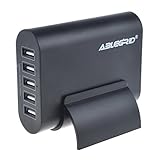 ABLEGRID 5V 10A 50W 5-Port USB Charger Travel Desktop Adapter Rapid Charging for Apple iPhone 6S, 6S Plus,iPad Air, mini,Samsung Galaxy S6, Edge, Plus and Many Other Devices (Black)