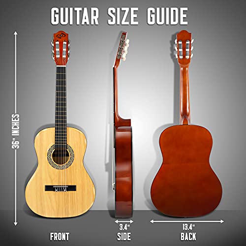 Pyle Left Handed ¾ Size Classical Acoustic Guitar Kit 36” Junior