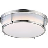 Maxim Lighting 10274WTSN Rogue-20W 1 LED Flush Mount-17 Inches Wide by 5.25 inches high, Finish Color: Satin Nickel