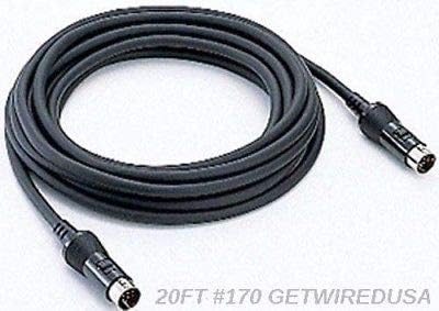 20' 13-Pin Locking MiDi Male Din Cable Lead for Guitar Amp Synth Roland VG-99 GKC-3 VG-8 GR V-Guitar VG GK 2A GKC-5 VG-88 Moore GR-33 GI-20 US-20 BX-13 GR-50 GK-2 GR30 GR20 VG8