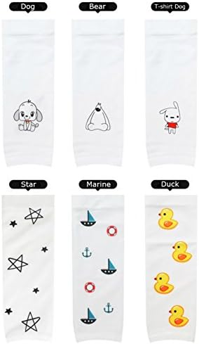 Proarms Phytoncide Cooling UV Protection Character Arm /Legs Sleeves for Kids (3 - 7 years) Cool Sensation Sleeve (A+C(Dog,Bear,T-shirt Dog,Star,Marine,Duck))
