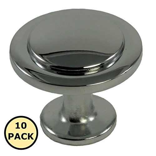 Encasa Hardware Transitional Round Cabinet Knobs - Polished Chrome Finish 1 1/4