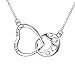 Cuoka Mother's Day Gifts Friendship Necklace Best Friend Necklace 925 Sterling Silver Heart Necklace with Puppy Paw Necklace Gift for Friend (Silver1)