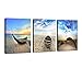 Wall Art Framed Modern Small Boat Canvas Prints Artwork Landscape Sea Beach Blue Sky Pictures Paintings on Canvas for Home Decorations