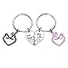 UINKE 2pcs/set Key Chain Couple' S Love Gift Deer and Heart Shape His and Her Idea Key Chain