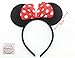 Perfec Mickey Mouse Ears Solid Black and Bow Minnie Headband For Boys and Girls Birthday Party Mom Baby Hairs Accessories Girl Headwear Party Decoration Baby Shower Halloween Set Of 2