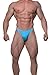 Men's Bodybuilding Contest Physique Posing Trunks Competition Suit Shorts,Blue,Large