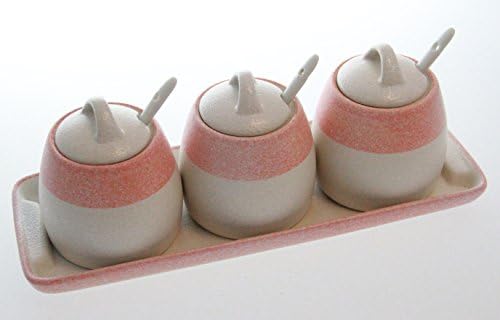 JustNile Kitchen Spice Jar Set - 3-Piece Ceramic Red