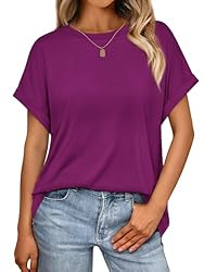 AUTOMET Womens Tops Casual Oversized Basic T Shirts