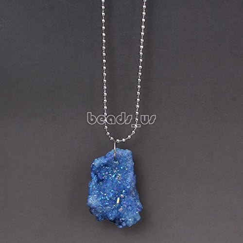 Natural Quartz Crystal Gemstone Stone Chakra Healing Pendant Necklace Chain NEW Aquamarine