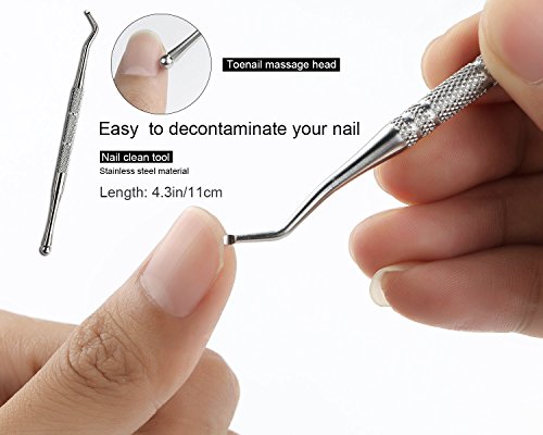 6 Pcs Ingrown Toenail Tools Kit - 6 in 1 Gold Professional Pedicure Toes Treatment Tools with Nail Corrector, Clipper, Cleaner, File for Thick Ingrown Toenails Correction Orthotic Appliance Set