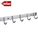 HOMEIDEAS Coat Hook Rack Wall Mounted 13-Inch SUS304 Stainless Steel Brushed Nickel Hook Rail with 5 Heavy Duty Hooks