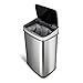 Ninestars DZT-50-28BR Automatic Touchless Motion Sensor Rectangular Trash Can, Black Top, 13 Gal. 49 L., Brush
