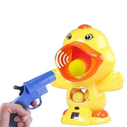 ALLCELE Hungry Duck Feeding Game,Shooting Toys with 2 guns &12 soft balls | Best Gift For Boys & Girls，Kids Toys for 6 Ages Up The Color And Stye Of The Package May Vary