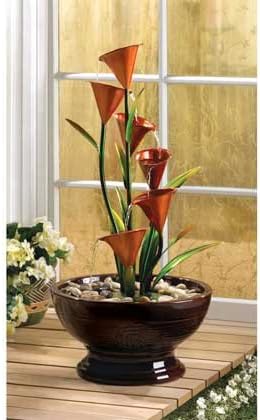 Resin and Iron Calla Lily Water Fountain