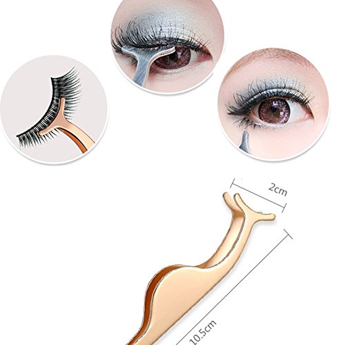 Eyelash Curler Gold With Refill Pad & False Eyelashes Extension Applicator Remover Clip Tweezers Nipper (rose gold) By soi-meme