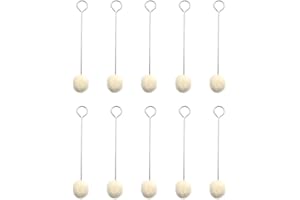 Evyicun 10Pcs Wool Daubers Leather Dye Tool 4.9" Length Wool Balls Brush with Steel Handle for DIY Crafts Projects