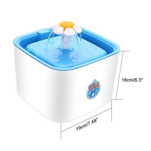 ECPURCHASE Cat Water Fountain, Dog Pet Fountain with 3 Replacement Filters, Pet Water Dispenser Automatic Drinking Filtered Water for Your Pets, 2.5 Liter(84oz) Capacity (Pet Fountain) - Thumbnail 5