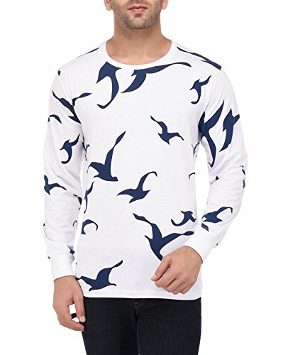 vivid bharti men's white printed full sleeve high quality tshirts