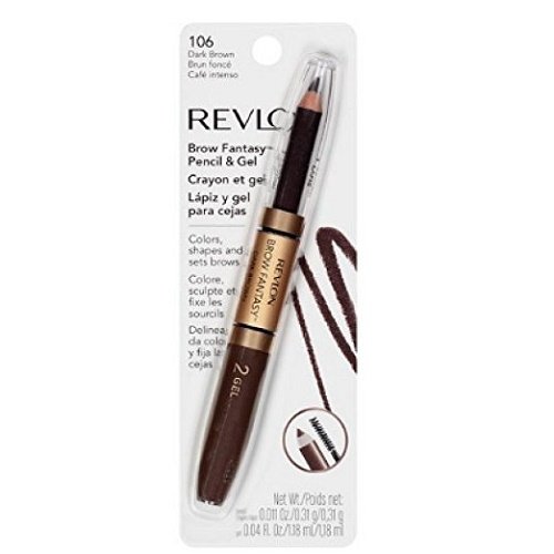 Revlon Brow Fantasy Pencil & Gel, Dark Brown [106], 1 ea (Pack of 2)