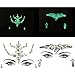 Noctilucent Face Gems Mermaid Face Jewels Festival Luminous Body Jewels Glow In The Dark Rhinestones Rave Eyes Bindi Temporary Face Stickers for Festival Party (8 Sets Collection)