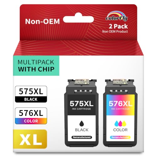 colorfly PG-575XL CL-576XL Ink Cartridges Replacement for Canon 575 and 576 575XL 576XL for Canon PIXMA TR4755i TR4756i TS3750i TS3550i TS3551i TR4750i TR4751i TS3751i TS3752i