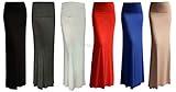 Red Hanger Women's Stylish Solid Long Maxi Skirt - Made In USA