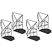 SRIWATANA Book Ends Black, Decorative Metal Bookends for Shelves(2 Pairs/4 Pieces)