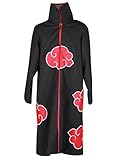 DAZCOS US Size Unisex Akatsuki Cloak Robe Cosplay Costume Embroidery Edition (Men S)