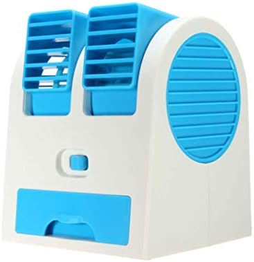 DeoDap Mini Fan Usb And Battery Powered Mini Portable Dual Blower Desk Table Air Cooler Fan Portable Dual Bladeless