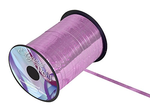 Eleganza Poly Curling Ribbon 5mm x250yds Lt.Pink, Polyester, Holographic Light Pink, 9 x 9 x 19 cm