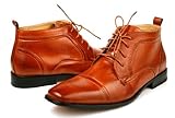 Ferro Aldo Mens Fashion Ankle Boots Shoes Lace Cap Toe Style in Italy Brown