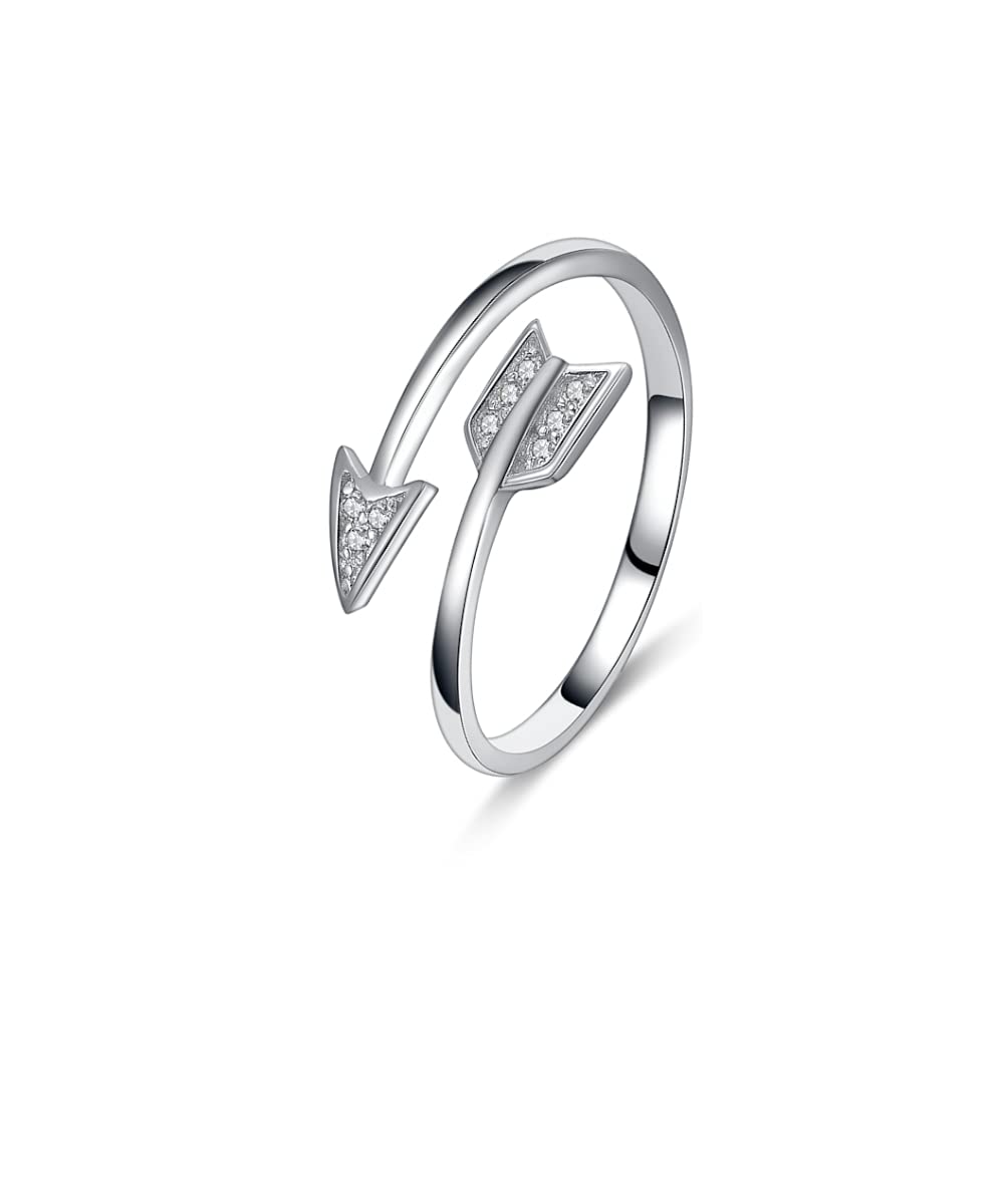 DANIEL CLIFFORD® Diana 925 Silver Cubic Zirconia Crystal Adjustable Ring I Genuine Jewellery for Women Sterling Silver + Gift Box for Her on Anniversary/Birthday/Anniversary